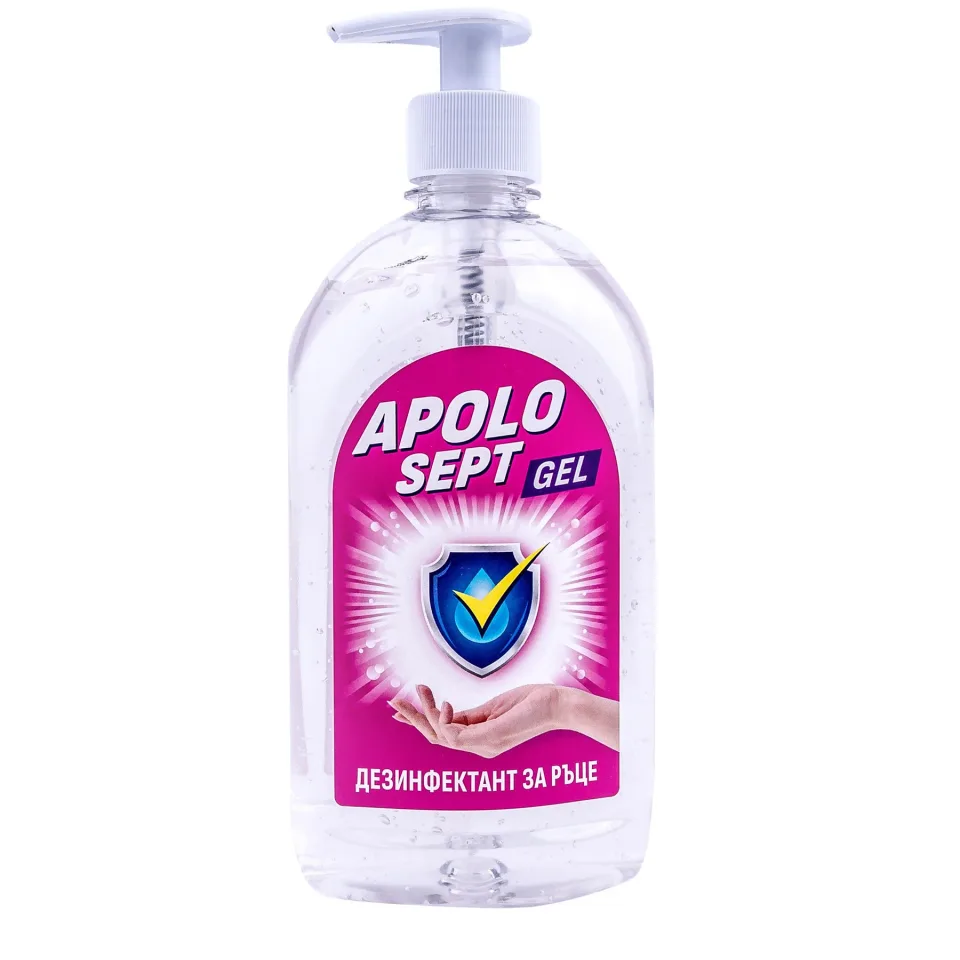 Detergent dezinfectant pentru mâini Apolo Sept, gel, cu pompă, 500 ml