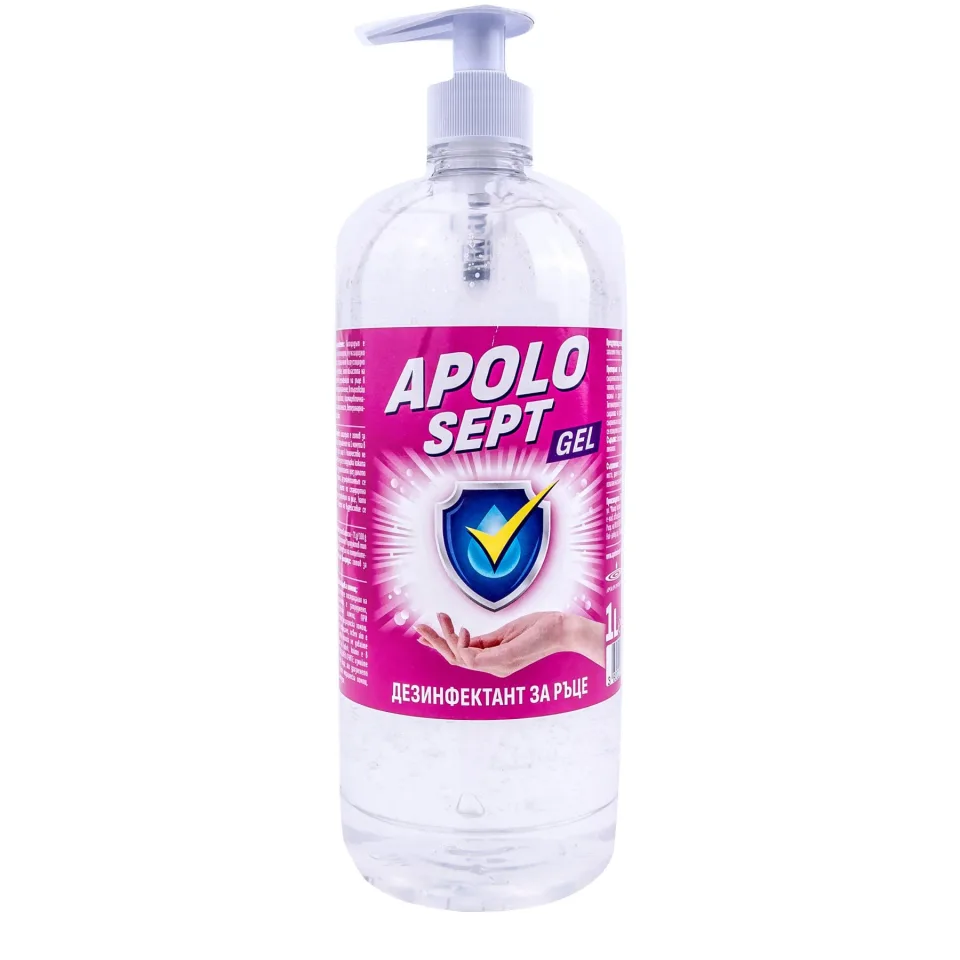 Detergent dezinfectant pentru mâini Apolo Sept, gel, cu pompă, 1 L