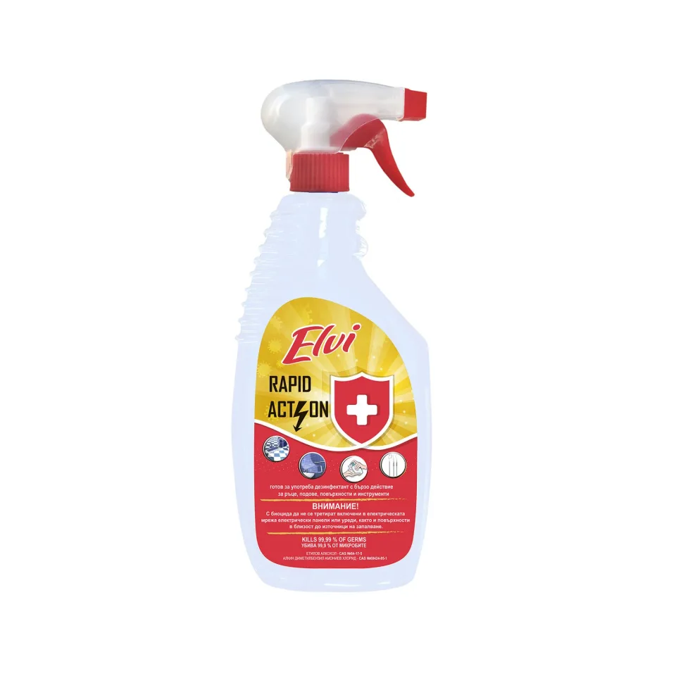 Dezinfectant Elvi Acțiune Rapidă 3 în 1, cu pompă, 750 ml