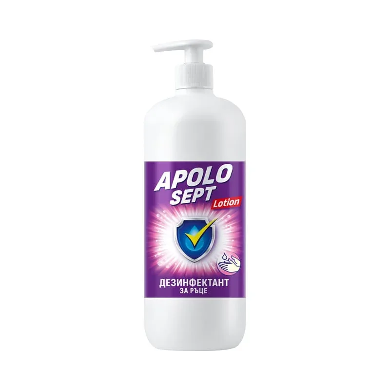 Detergent dezinfectant pentru mâini Apolo Sept, loțiune, cu pompă, 500 ml
