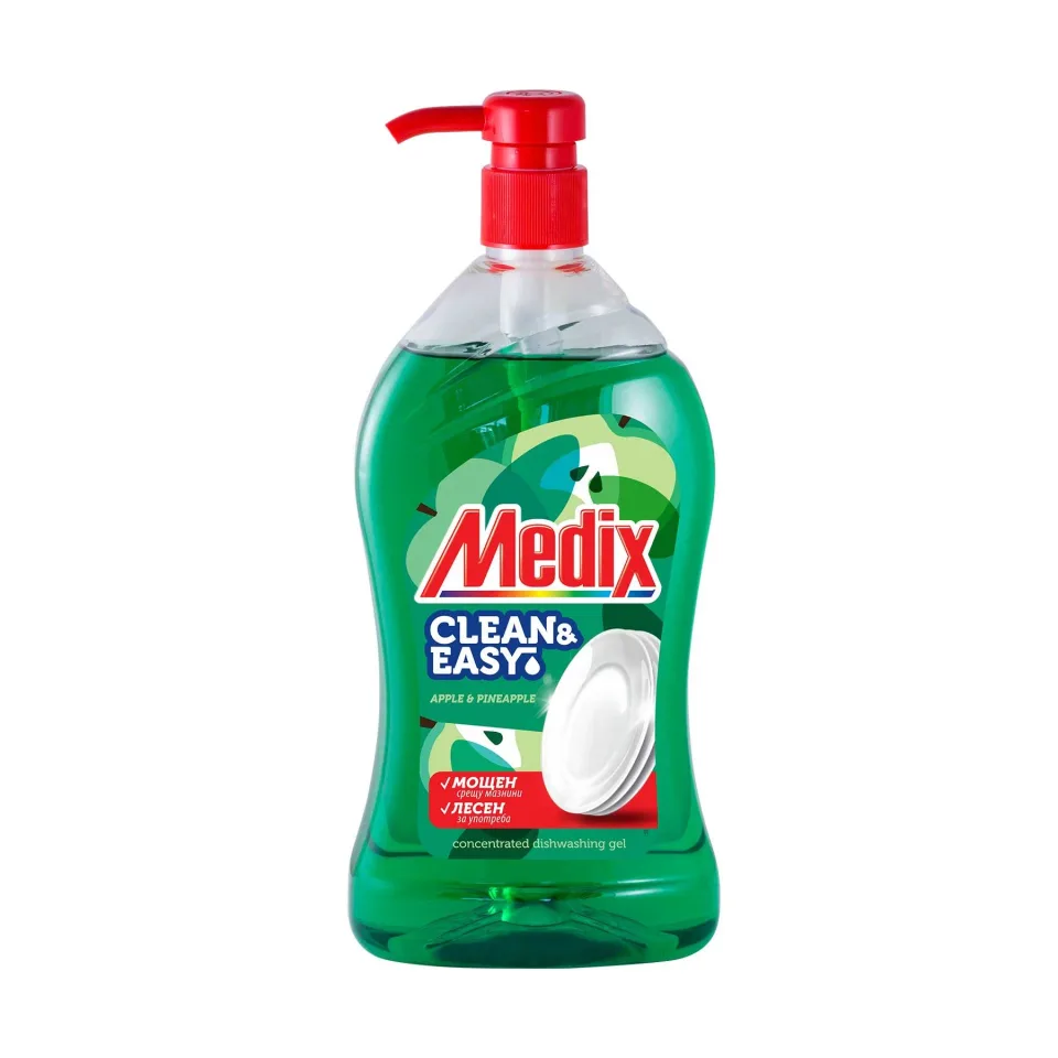 Detergent pentru vase Medix Clean & Easy, cu pompă, verde, 800 ml