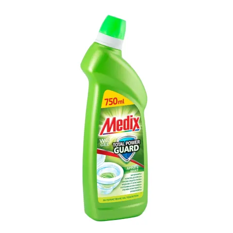 Detergent WC Medix Total Power Guard, gel, măr, verde deschis, 750 ml