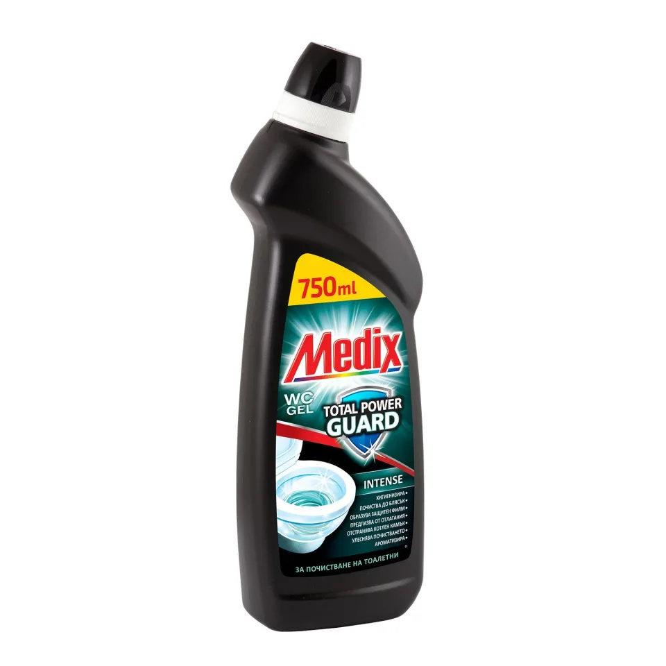 Detergent pentru toaletă Medix Total Power Guard Intense, gel, negru, 750 ml