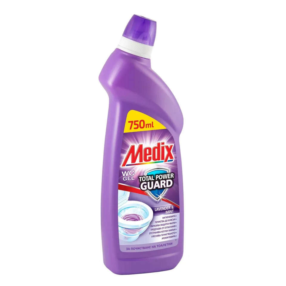 Detergent pentru toaletă Medix Total Power Guard, lavandă, 750 ml, mov