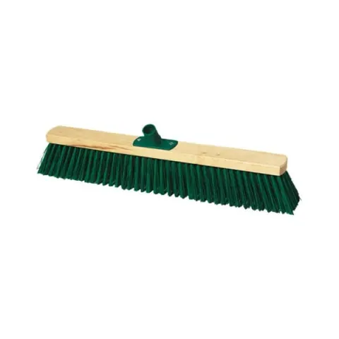 Mătură York, industrială, din lemn, cu filet conic, 30 cm, verde