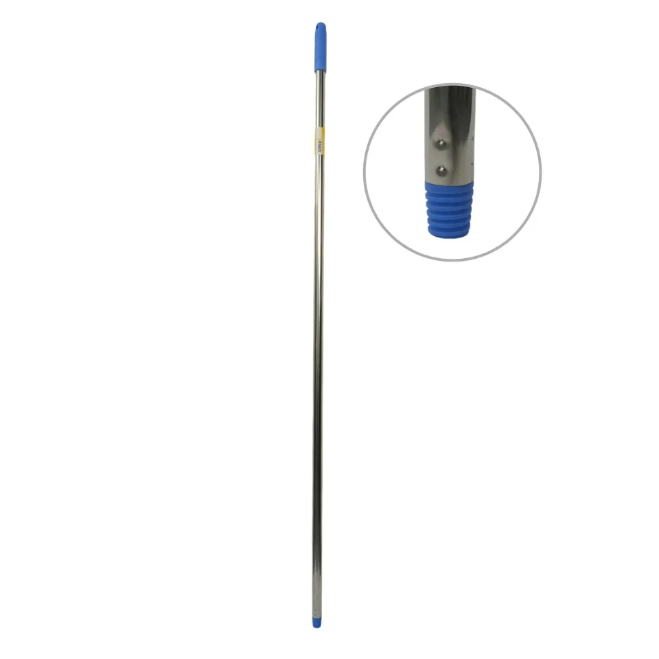 Coadă pentru mop sau mătură Office 1, cu filet conic, inox, 130 cm