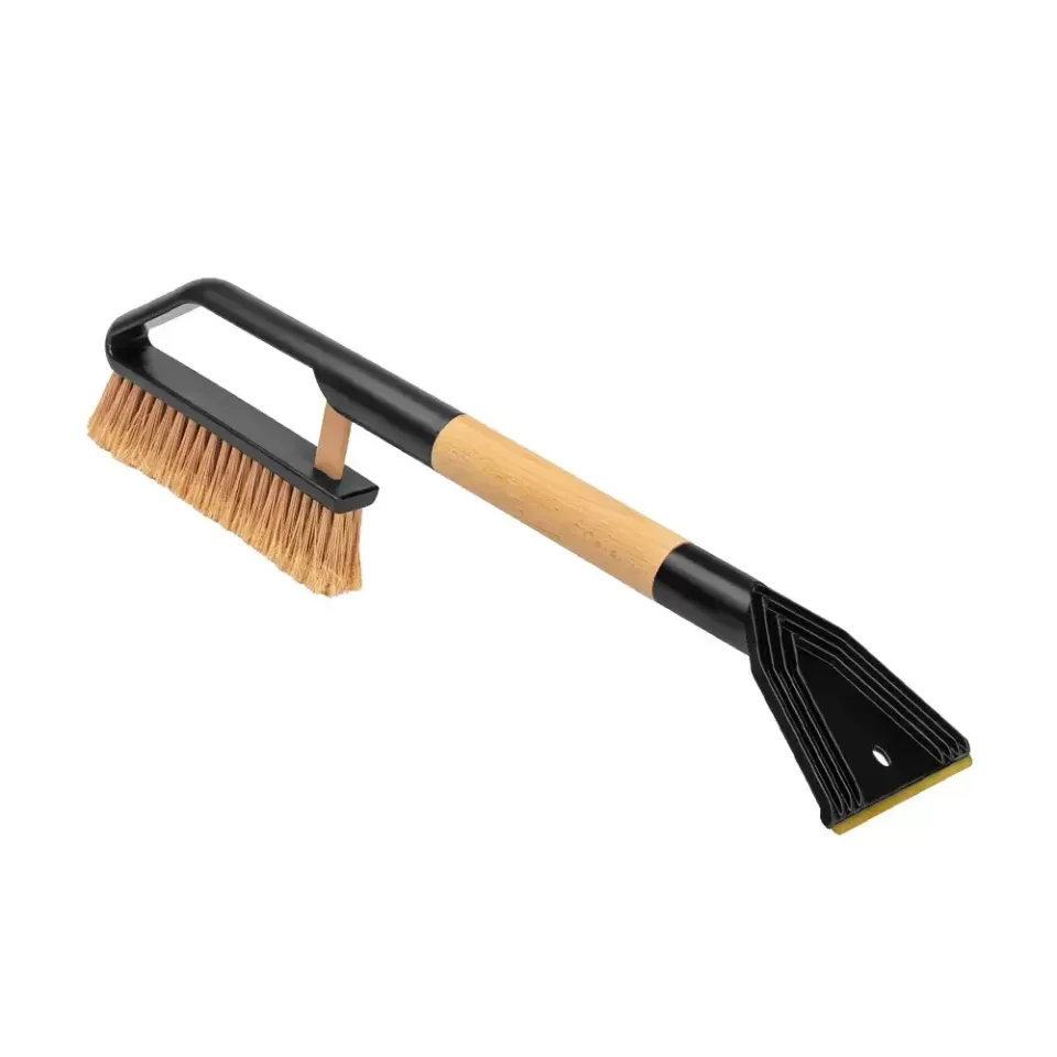 Perie pentru mașină Futura Nature, cu racletă pentru gheață și mâner din lemn, 55 cm