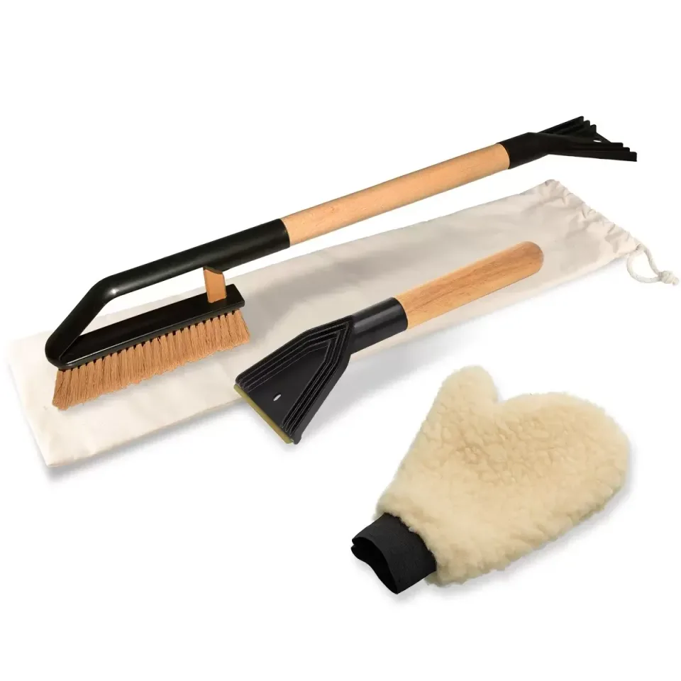 Set pentru mașină Futura Nature Snow, cu perii, racletă pentru gheață și mănușă