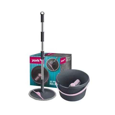 Set de curățenie York Roll&Up - mop cu mâner și găleată, 5l