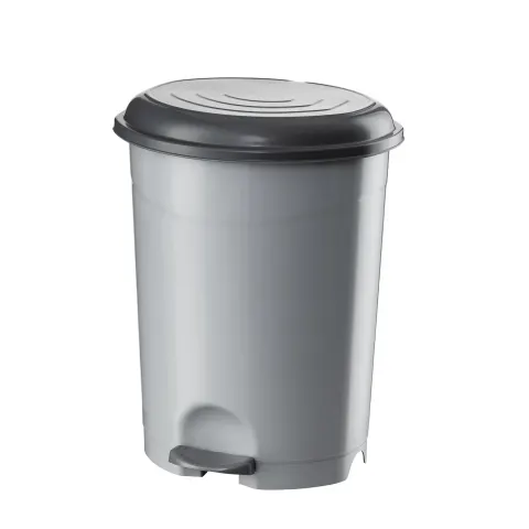 Coș de gunoi Planet, cu pedală, 35x33x40.6cm, 22l, gri-negru