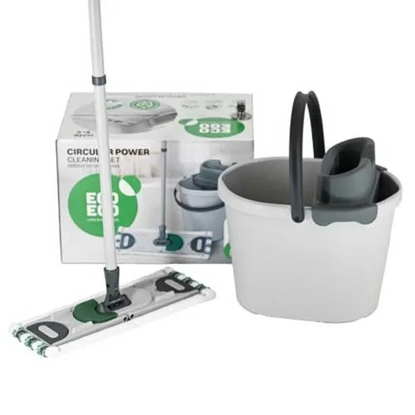 Kit pentru curățarea podelei York Eco Ego Circular, inclusiv găleată cu storcător și găleată, 13 L, 35.6 x 28.2 x 26 cm