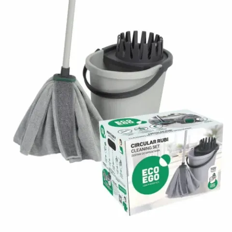 Set York Eco Ego Rubi, mop cu coadă și găleată, 13 l