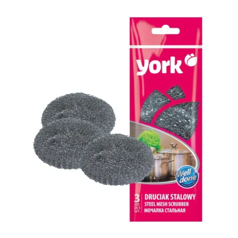 Sârmă pentru vase de uz casnic York Maxi, fină, 3 bucăți