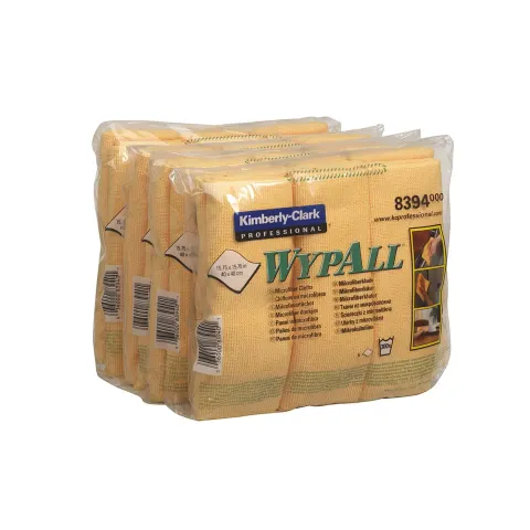Laveta din microfibră Kimberly-Clark WypAll 8394, 40 x 40 cm, galben, 6 bucăți