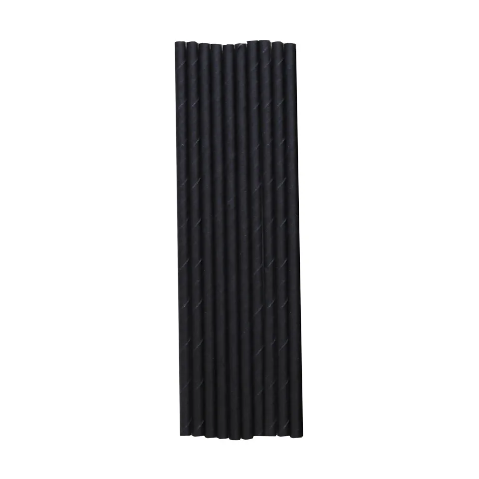 Paie eco, hârtie, Ø 5 mm x 21 cm, negre, 250 buc.