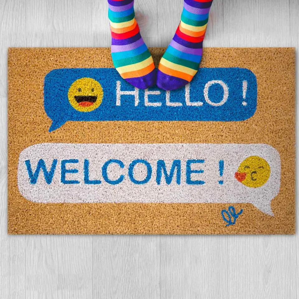 Covoraș Olivo Cocco Joy - Hello/Welcome, cocos, 40 x 60 cm