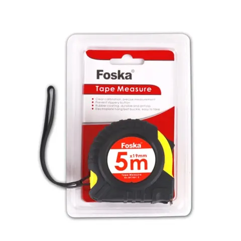 Ruletă Foska, cauciucată, 5 m, negru-galben