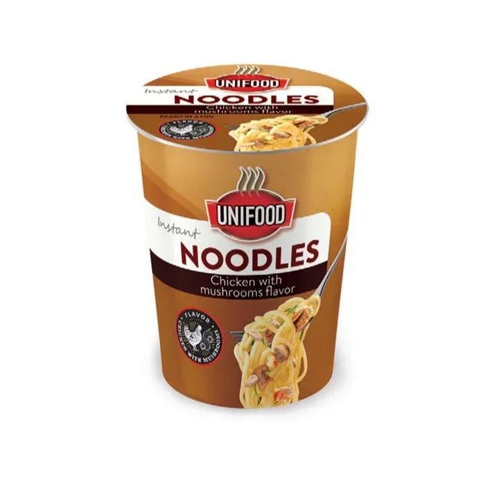 Uni Food Instant Spaghetti cu Pui și Ciuperci, la pahar, 70 g