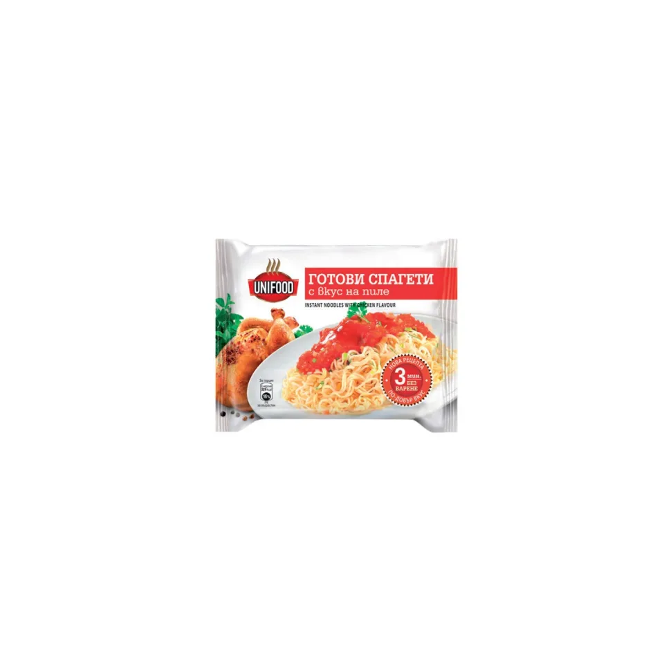 Uni Food Instant Spaghetti, aromă de pui, 70 g