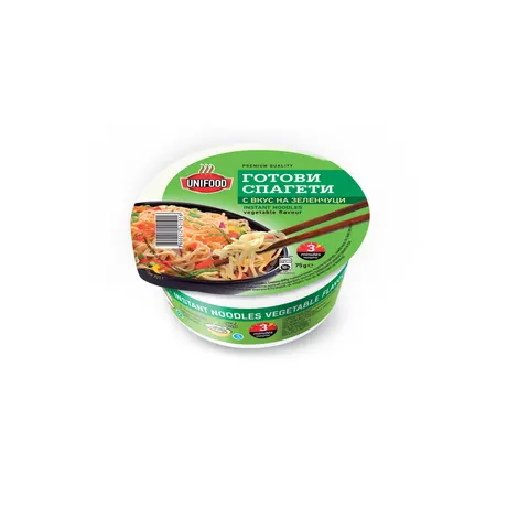 Uni Food Instant Spaghetti, cu legume, în castron, 75 g