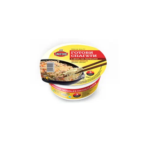 Uni Food Spaghete instant, cu pui, în bol, 75 g