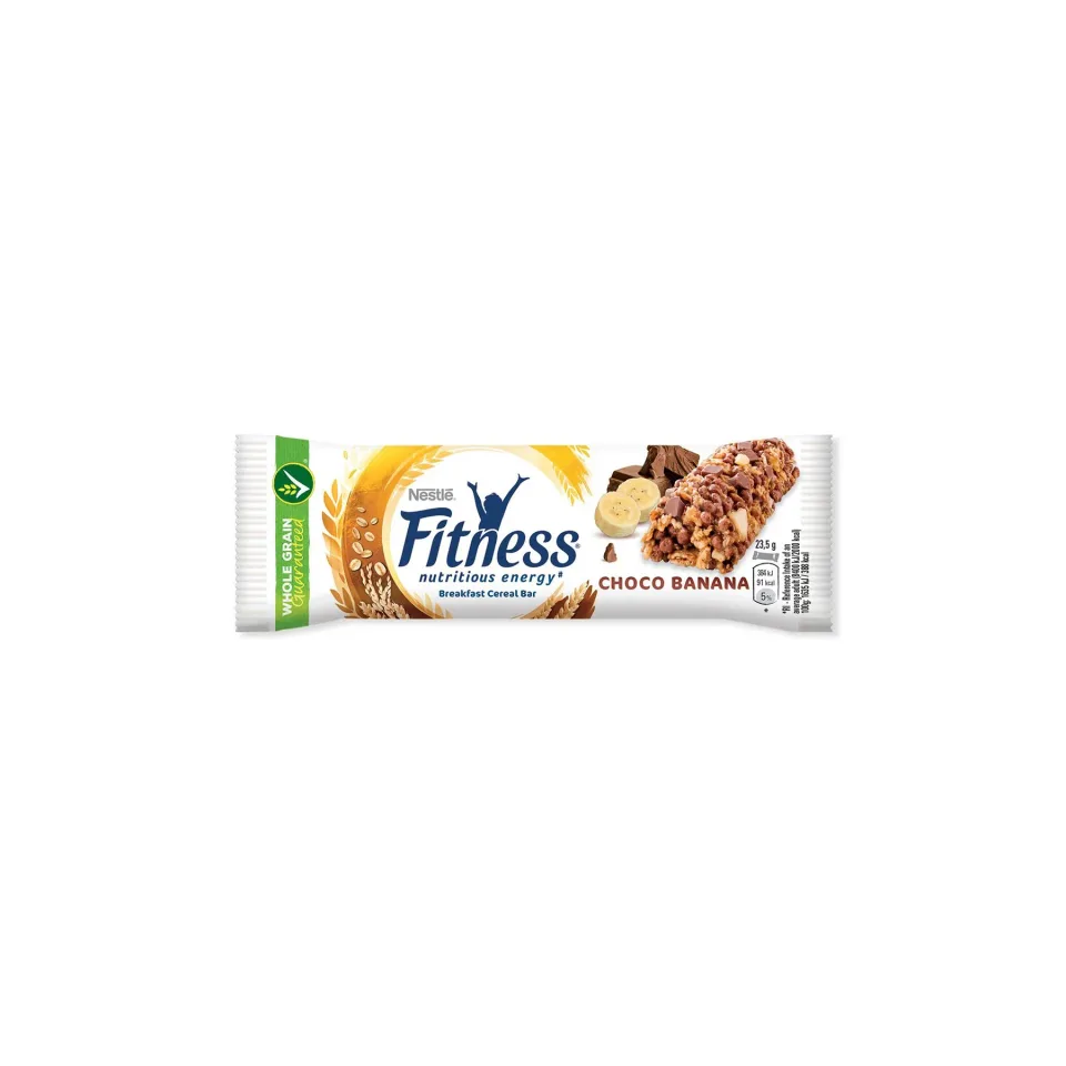 Bară Cereală Fitness, Ciocolată și Banane, 23.5 g
