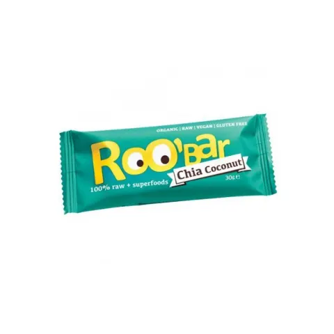 Roobar Raw Bar, chia și nucă de cocos, 30 g