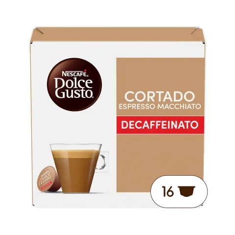 Capsule cafea Nescafe Dolce Gusto Espresso Macchiato, decofeinizată, 16 buc