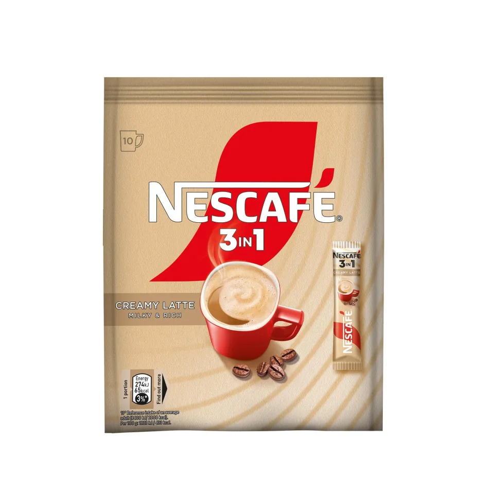 Nescafe Instant Coffee Creamy Latte, 3in1, plic 15 g, 10 buc