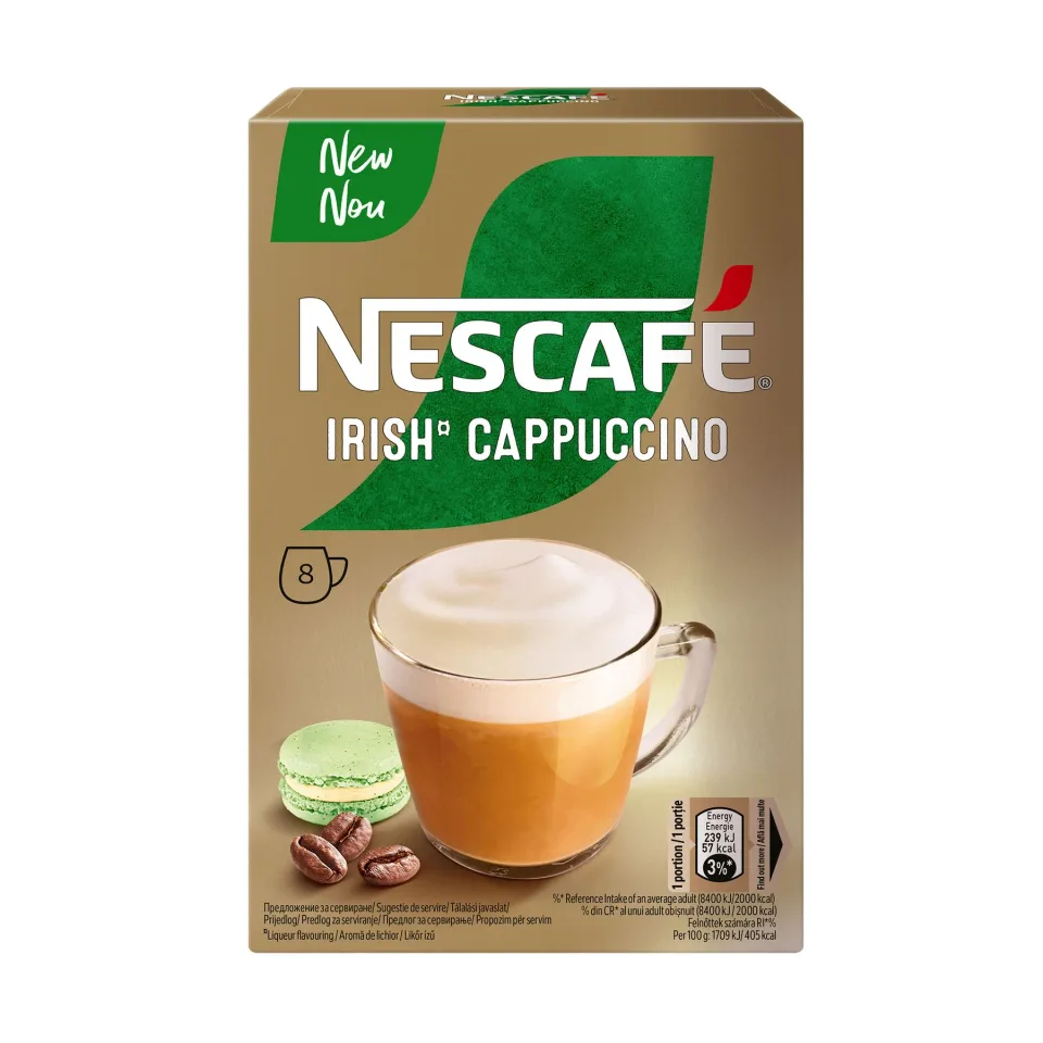 Cafea instant Nescafe Cappuccino Irish, 13.5 g, 8 buc.