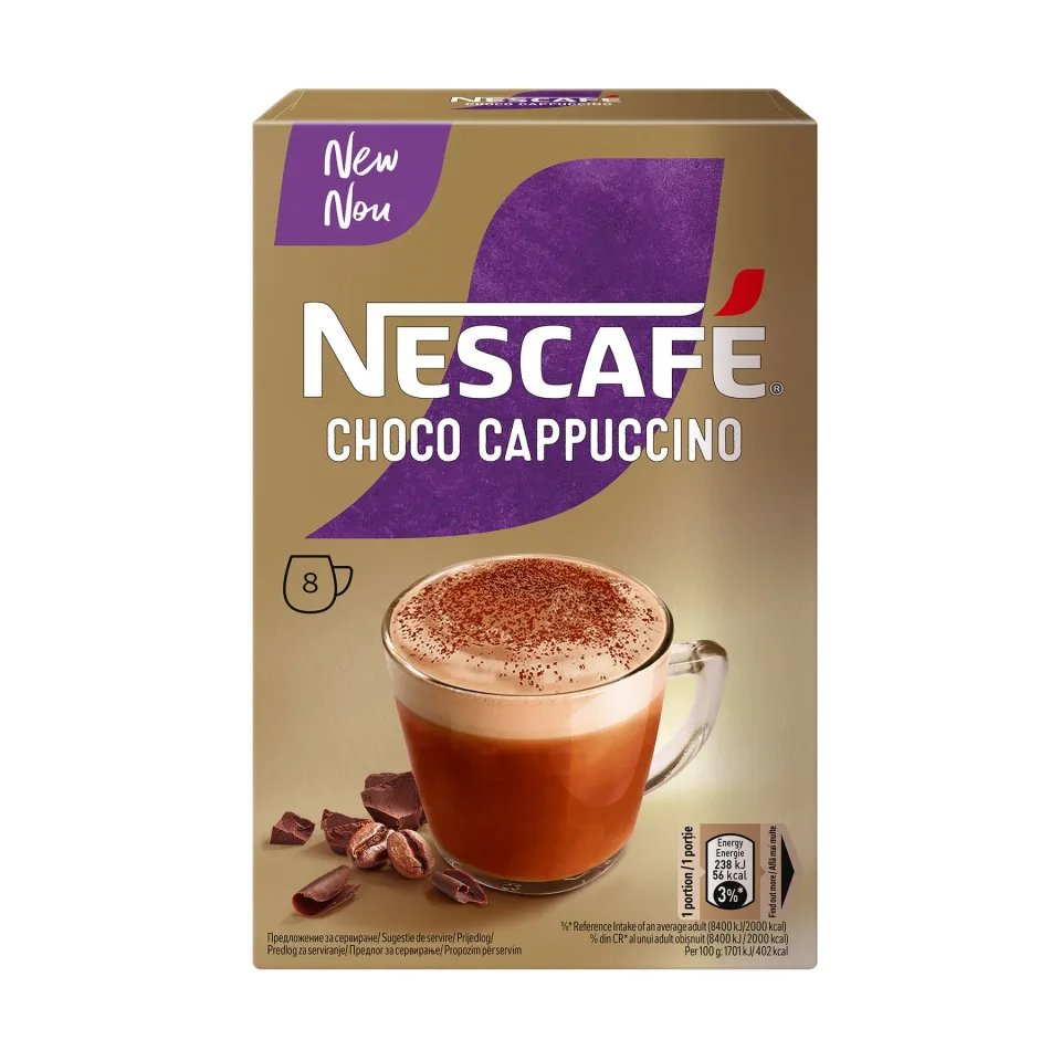Nescafe Cafea instant Cappuccino Choco, 13.5 g, 8 buc.