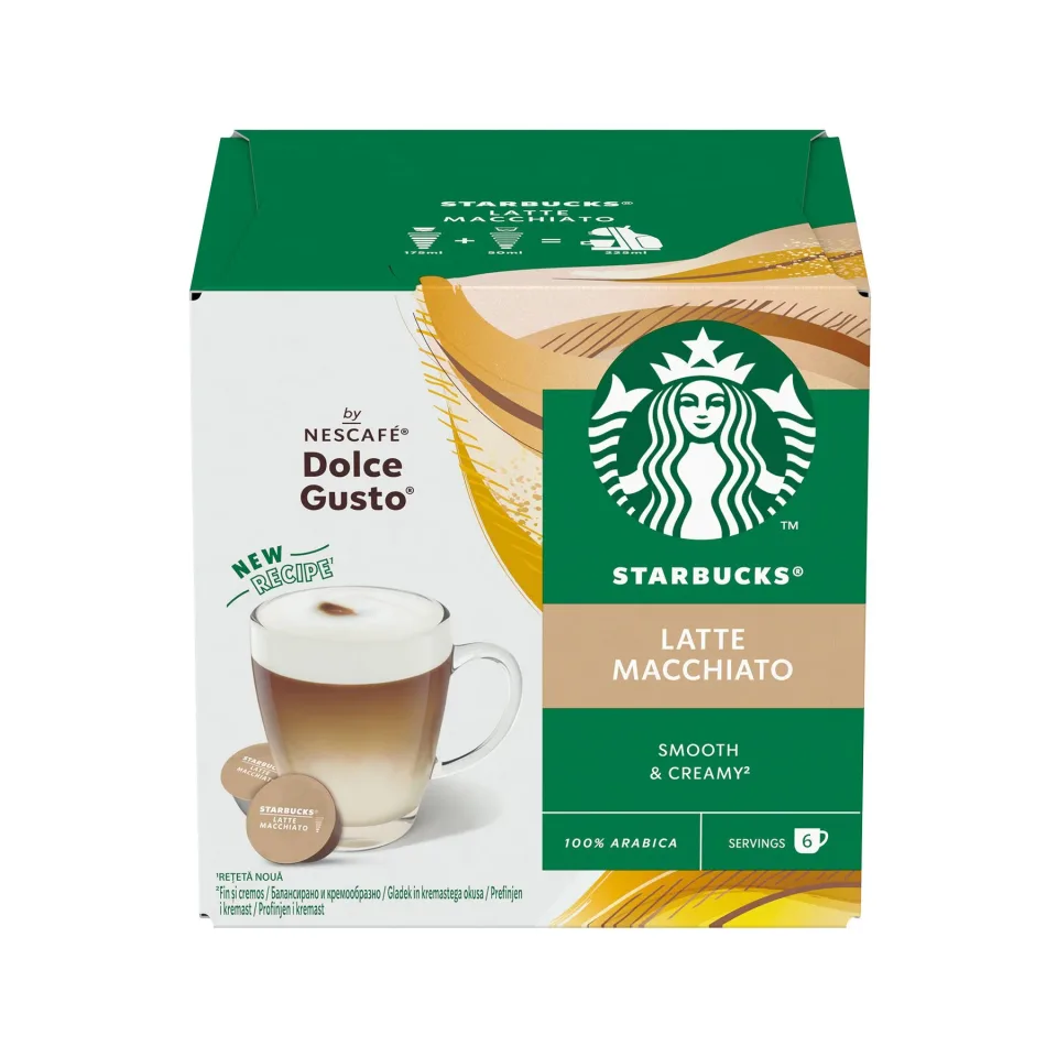 Capsule de cafea Nescafe Dolce Gusto Starbucks, Latte Macchiato, 12 bucăți