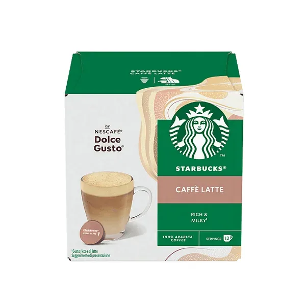Capsule de cafea Nescafe Dolce Gusto Starbucks, Caffe Latte, 12 buc.