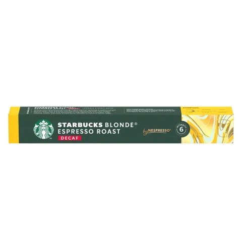 Capsule de cafea Starbucks Blonde Espresso Roast Decaffeinato, decofeinizate, 10 buc