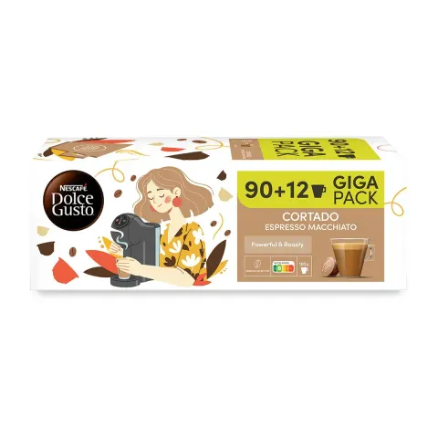 Capsule de cafea Nescafe Dolce Gusto Cortado Espresso Macchiato, Giga Pack, 102 bucăți