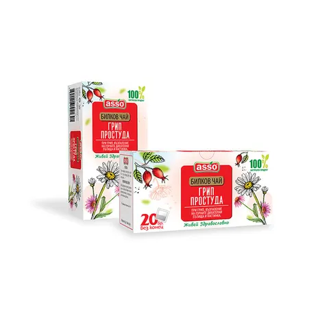 Asso Tea „Flu”, pentru răceală, 20 buc.