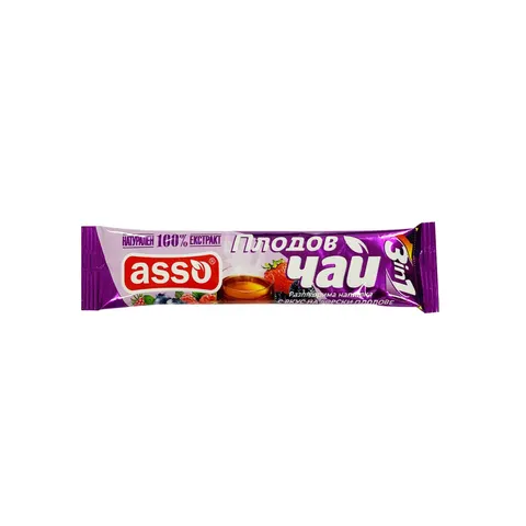Asso Soluble tea 3in1, fructe, 20 bucăți