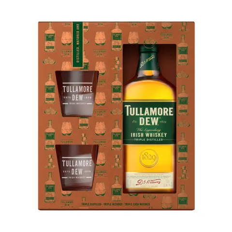 Tullamore Dew Whiskey, 700 ml, cu 2 pahare