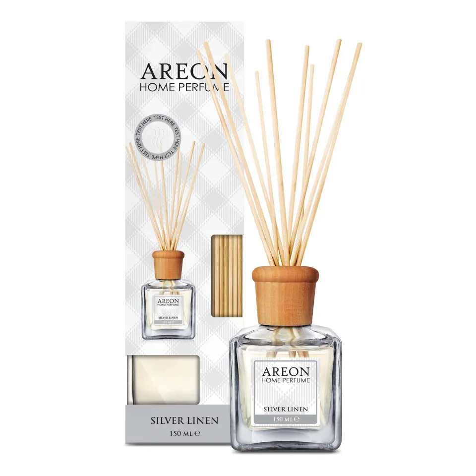 Odorizant de aer Areon Home Perfume, bețișoare, Silver Linen, 150 ml