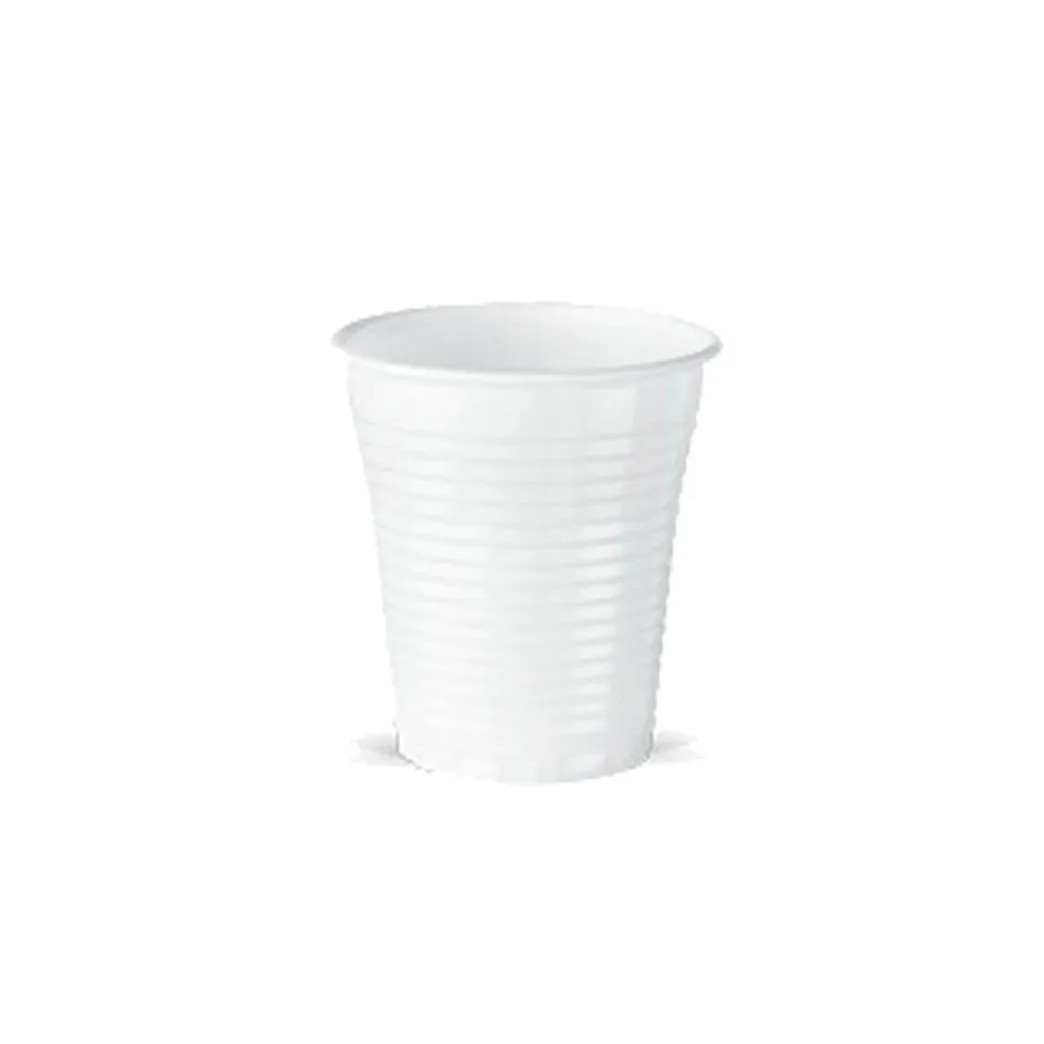 Pahare de plastic, albe, 80 ml, 100 buc.