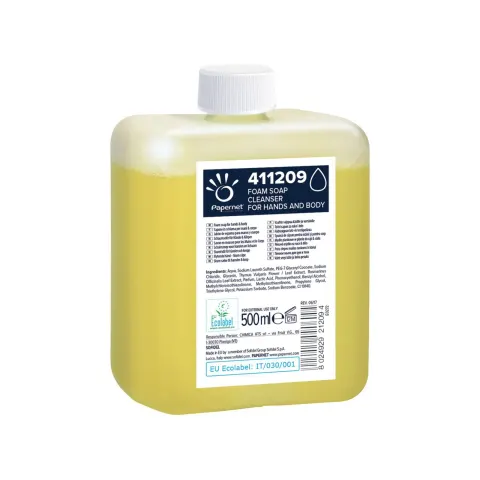 Săpun spumă Papernet, pentru mâini și corp, 1250 doze, 500 ml