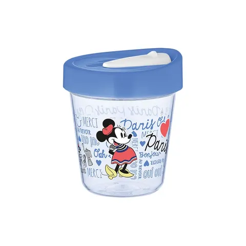 Cana termo Disney Travel Paris, cu capac, 350 ml, albastru