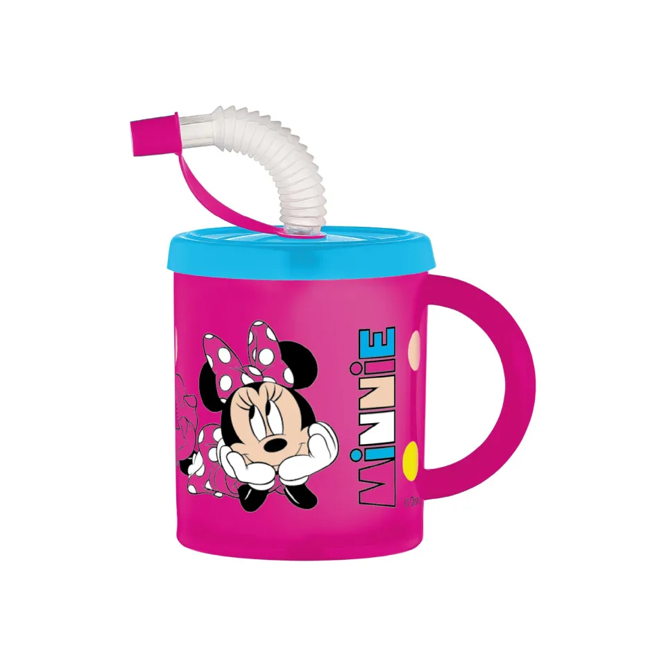 Pahar Disney cu pai și mâner Minnie Mouse, 210 ml