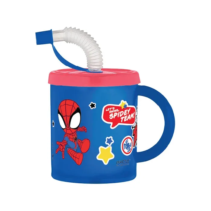 Pahar Disney cu pai și mâner Spidey, 210 ml