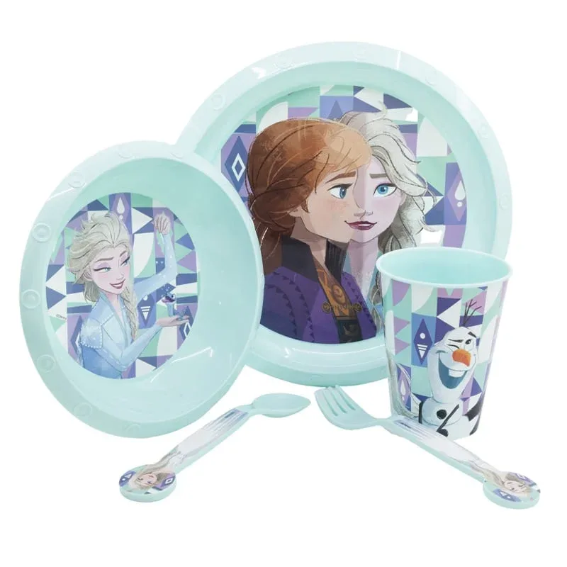 Set Stor Frozen, cană, bol, farfurie și tacâmuri