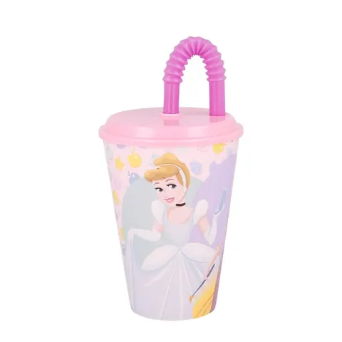 Sticlă sport Stor Disney Princess, cu pai, 430 ml