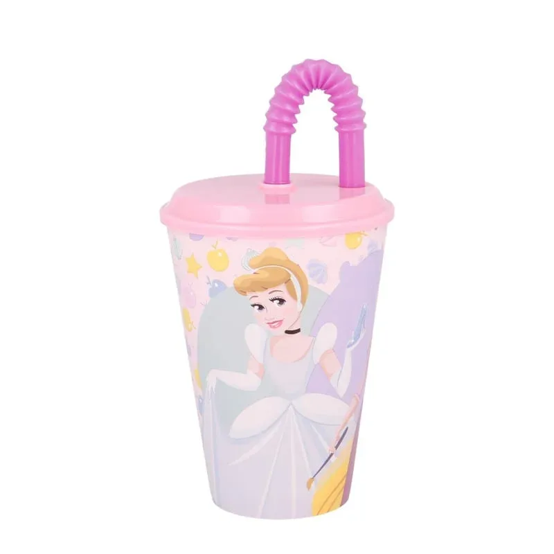 Sticlă sport Stor Disney Princess, cu pai, 430 ml