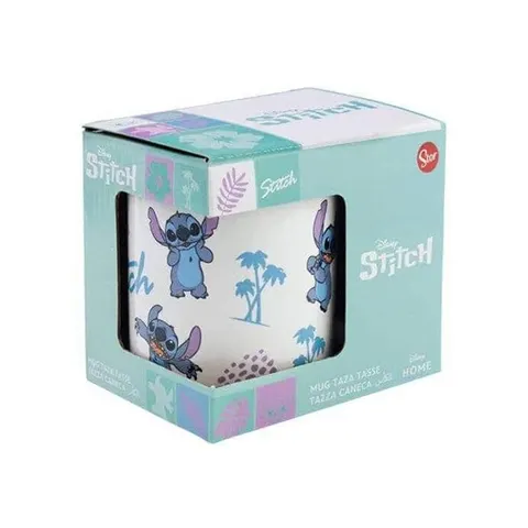 Stor Cană cu model Stitch frunze, ceramică, 325 ml