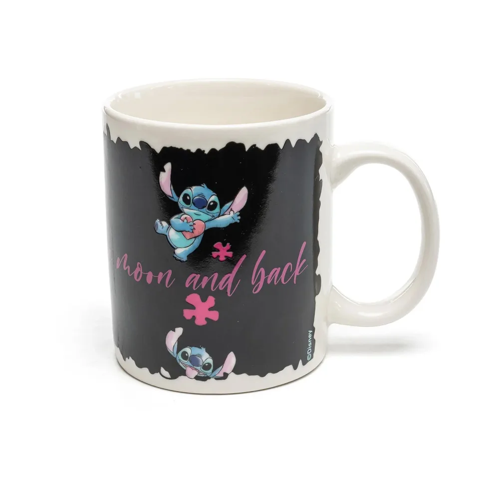 Stor Cană Stitch & Angel, magică, ceramică, 325 ml