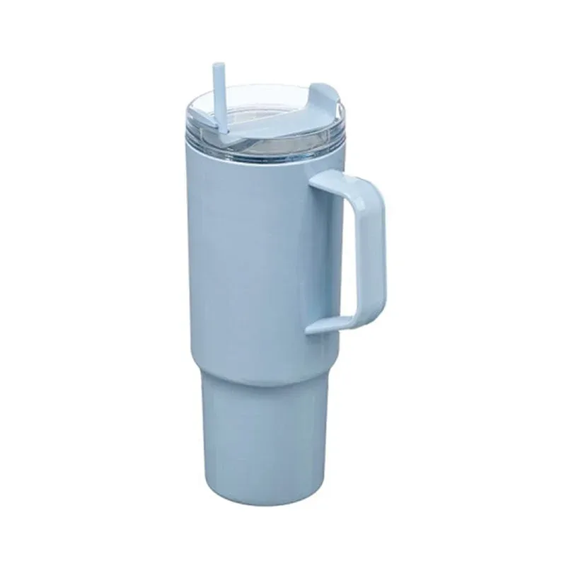 Pahar Kinvara, cu mâner și pai, 1200 ml, albastru